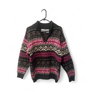 Brass Plum Nordstrom vintage 90’s shetland wool fair isle sweater size small